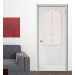 Межкомнатная дверь Палитра белая со стеклом